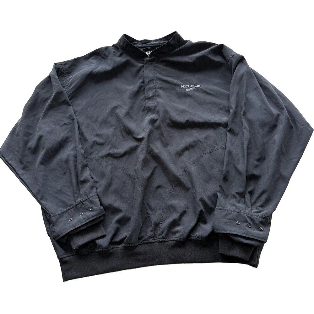 Zero Restriction Snap Jacket Mens XXL Black Michelob Golf Windbreaker Pullover
